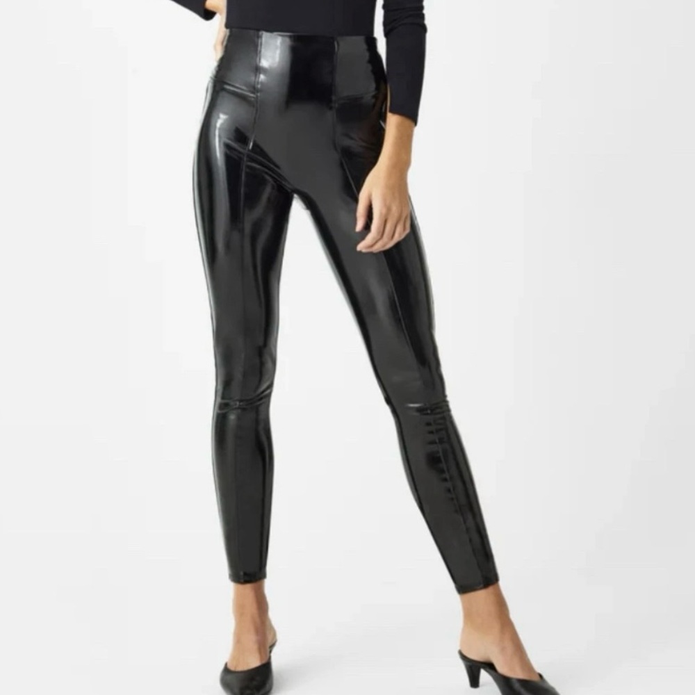 Spanx Faux Patent Leather Leggings for Women - XL - Petite - New